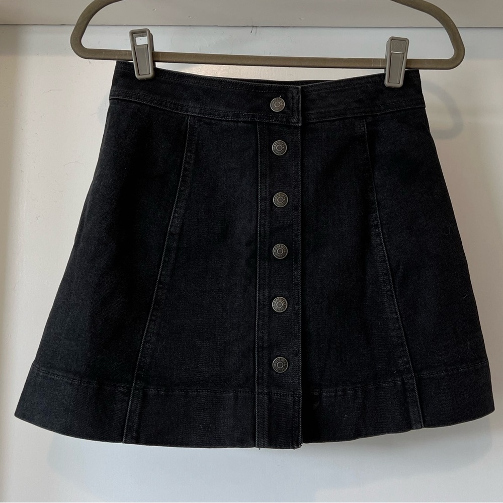 Madewell Skirt Woman 4 A-Line Mini Denim Button Down Stretch